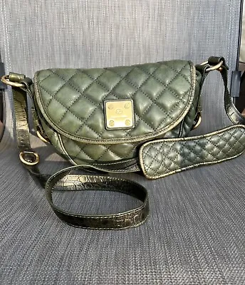 Francesco Biasia Olive Leather Quilted Crossbody Bag W/Bronze Hi-lights • $45