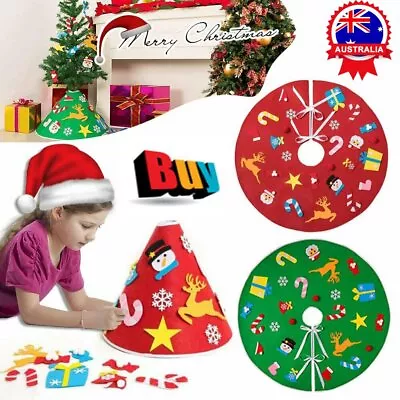 Christmas Tree Skirt Felt Apron Stands Base Cover Floor Mat Xmas Decoration &HCZ • $18.73