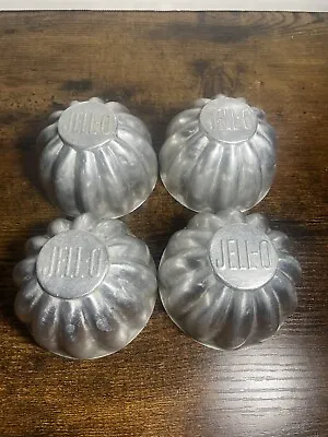 Vintage JELL-O Branded Aluminum Molds Tarts Fluted Mini Set Of 4 • $9.99