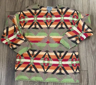 $34.99 • Buy VINTAGE Cambridge Dry Goods Co-Sweater Women Size LARGE SOUTHWEST AZTEC