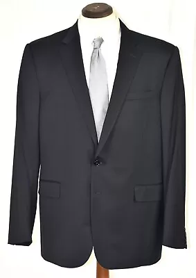 Xlent Ralph Lauren Purple Label 2BTN Flat Front Side Vent Solid Black Suit 46 R • $539