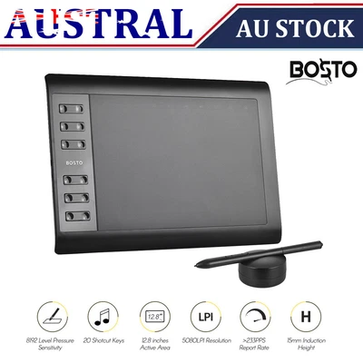 $56.71 • Buy BOSTO 1060 Plus Digital Graphic Drawing Painting Animation Tablet Pad Kit AU