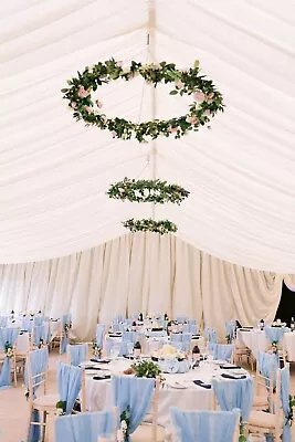 5x Rose & Eucalyptus Marquee Ceiling Decoration Hanging Floral Hoops 1m Each • £450