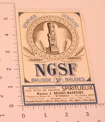 Vintage NGSF Brugge Breges French Wine Label • $5.39