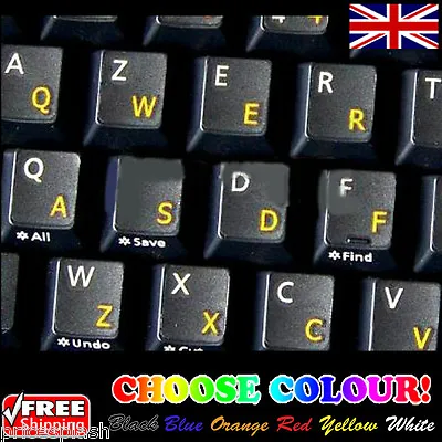 English UK Transparent Keyboard Stickers For Laptop Notebook Computer - 6 Colour • £1.99