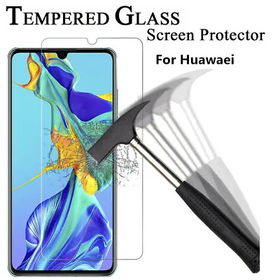 Tempered Glass Screen Protector For Huawei P30 Pro P20 P9 P50 P8 Lite Honor 9 10 • £2.27