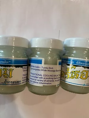 Tumkabork White Massage Balm Thai Herbal Relieve Insect Bite 50g X 2 Jars • $11.99