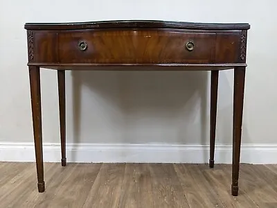 TABLE Regency Style Mahogany Bow Front Side Table With Drawer Glass Top Carvings • £109