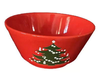 Waechtersbach Red Christmas Tree Serving Bowl Western Germany Vintage • $24.90