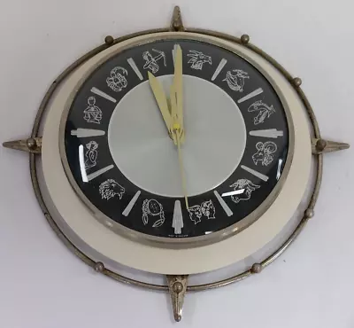 Vintage 28cm Metamec Wall Clock Zodiac Starsigns Retro Mid Century Sun E4 P368 • £5.95