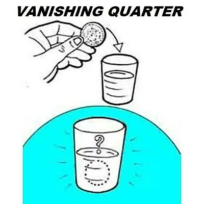 Vanishing Quarter Disappearing Easy Magician Magic Trick English Instructions • £6.93