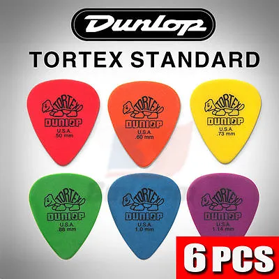 6 X New Jim Dunlop Tortex Standard MIXED Guitar Picks Starter Set Beginners AU • $5.97