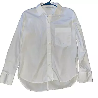 Zara Button Down Shirt Womens S White • £23.89