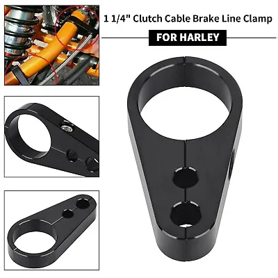 $15.18 • Buy 1 1/4   Handlebar Clutch Cable Brake Line Clamp Set For Harley Touring V-Rod