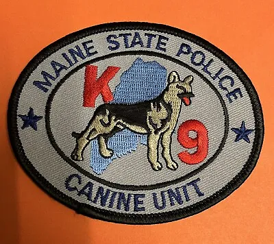 MAINE STATE POLICE  K-9  3 X 4   POLICE PATCH • $3