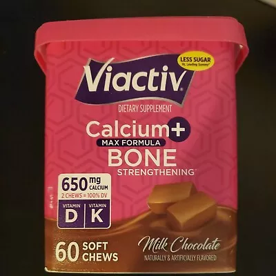 VIACTIV Calcium Chews CHOCOLATE 60ct  PHARMACY FRESH ~ • $14.99