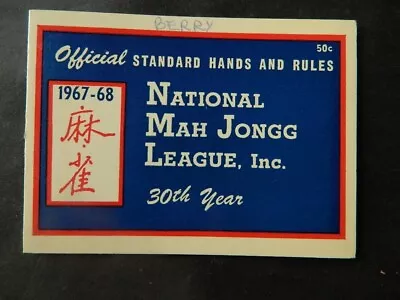 1967-68 National Mah Jongg League Rules  Game Card (lot A) • $16.95