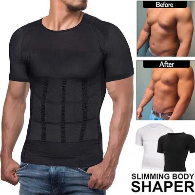Men Compression Shirt Weight Loss Muscle T-Shirt Body Shaper Slimming Tank Tops • $16.99