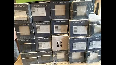 New Small Square Wall Tiles X39 Boxes Cream & Charcoal Black 10.75m B&Q Tops • £39