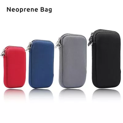 Mobile Phone Case Neoprene Bag With Hanging Neck MobilePhone Bag Earphone Bag UK • £7.18