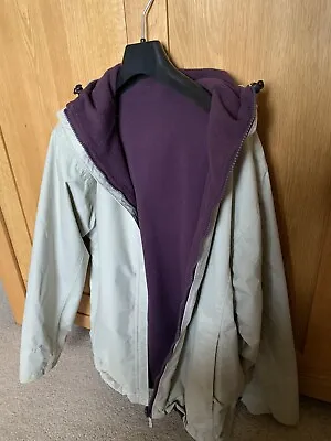 £5 • Buy Ladies Peter Storm Reversible Showerproof/Fleece Beige/Plum Hooded Jacket Size M