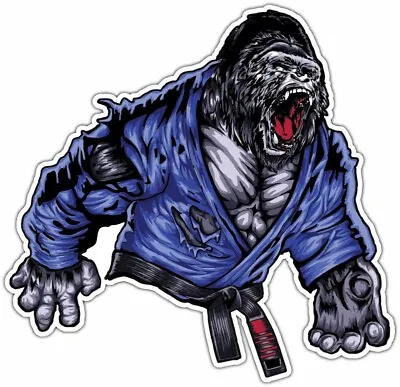 Gorilla Jiu-Jitsu Cool Monkey  MMA Car Bumper Vinyl Sticker Decal 4.6  • $3.99