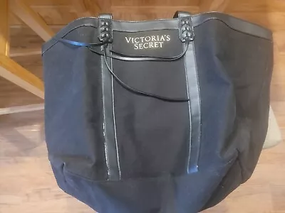 Large 22 X 16 Victoria's Secret Tote Bag Black • $11.99