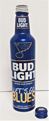 $7.50 • Buy BUD LIGHT ST LOUIS BLUES - Aluminum Beer Bottle - LET'S GO BLUES!