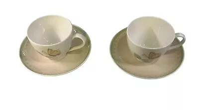 Villeroy & Boch - Florea Flat Coffee Cup & Saucer Bone China Tableware 2 Sets • $47.59