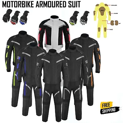 Motorbike Motorcycle Cordura Waterproof Suits Jacket Trouser Armoured Motocross • $120