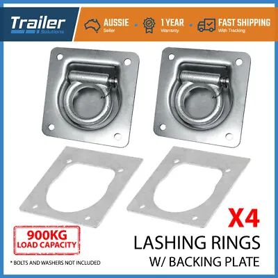 4X Heavy Duty Lashing Ring Tie Down Anchor Point Flush W/ Backing Plate Trailer • $49.19