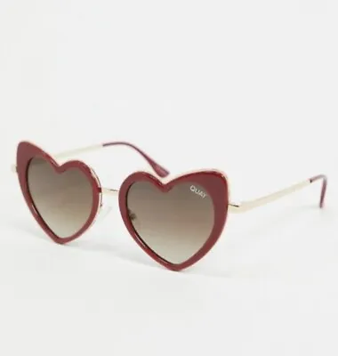 $62 • Buy Quay - Love That Sunglasses Heart Shaped Red Gold Brand New With Tags | RRP $115