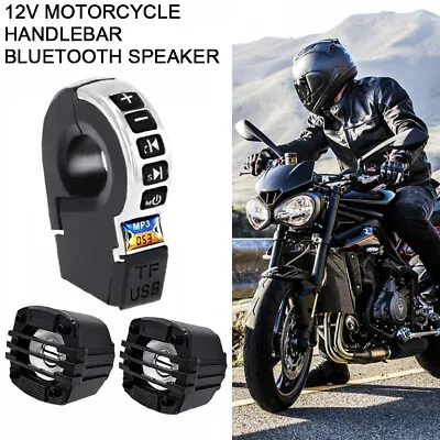 12V Motorcycle Handlebar Bluetooth Speaker Waterproof Audio System 2pcs Speaker • $58.50