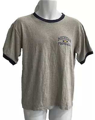 Vintage 90s Champion University Of Michigan Football Gray T-Shirt Size M USA • $24.95