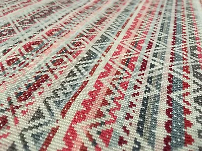 Romo Epingle Diamond Stripe Upholstery Fabric Cocota Soft Red 1.60 Yd 7760/04 • $160