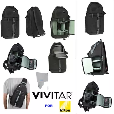 Vivitar Camera Sling Backpack For Nikond D3000 D3100 D3200 D3400 D5000 D5600 D90 • $36.29