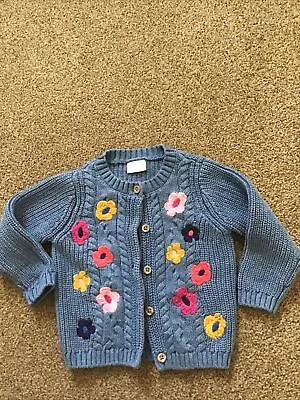 Next Baby Girls Thick Knit Cardigan Age 6-9 Months • £0.99