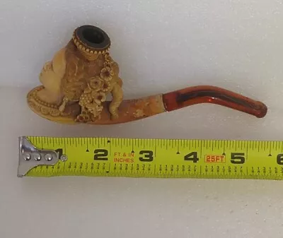 Antique Meerschaum Pipe Lady With Decorative Hair & Jewelry No Case • $210