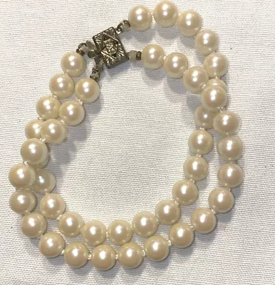 Vintage Faux Pearl Bracelet Double Strand Made In JAPAN • $8.67