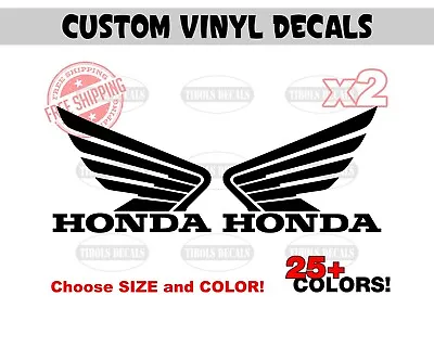 2x HONDA Wing Decals HONDA Wing Two Tank Stickers Helmet MX Dirt Bike Jetski ATV • $8