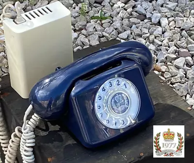 Vintage Phone GPO 1977 Silver Jubilee Telephone Balmoral Blue With Working Bells • £135