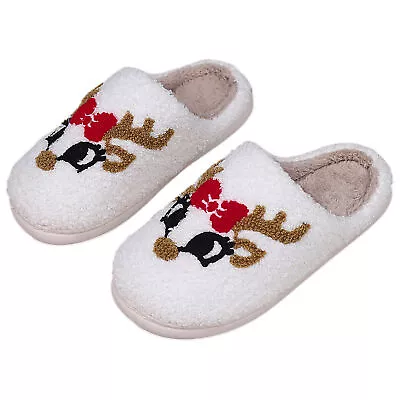 Christmas Elk Slippers Slip-on Soft House Men Women Shoes Winter Warm Slipper • $19.86