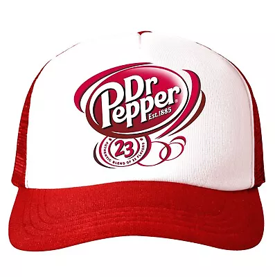 Dr. Pepper Old Logo Premium Print Trucker Cap • $20.99