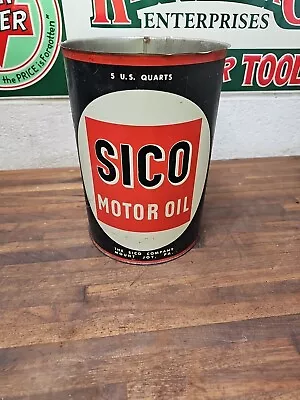 K103- Rare Antique Sico Motor Oil  5 Quart Can - Mt Joy PA • $6.50