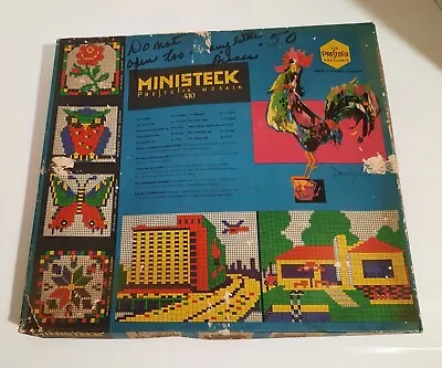 Vintage Prestofix Ministeck Mosaic Tile Craft Art Kit Butterfly Owl Set No. 410 • $49.99