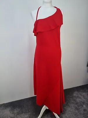 £16.90 • Buy NEW ASOS Tall Minimal Maxi With Skinny Halter Dress Size 14 Evening Party Red