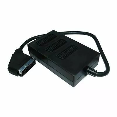 £7.52 • Buy 3 Way Scart Switch Box Splitter Lead Cable Plug Sockets Adaptor Combiner Joiner