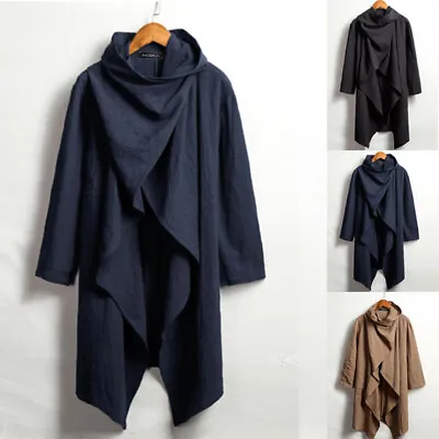 INCERUN Mens Shawl Cloak Cape Poncho Tops Coat Jacket Casual Loose Long Outwear • $21.10