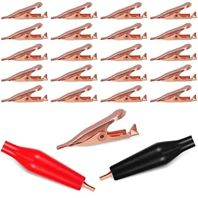 20 Pack Micro Toothless Alligator Test Clips Small Solid Copper Alligator Cli • $15.12