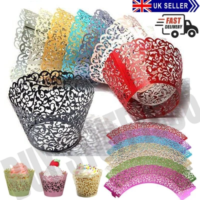 £0.99 • Buy 25 Filigree Vine Cupcake Wrappers Cases Gift Xmas Wedding Birthday Cake Party UK